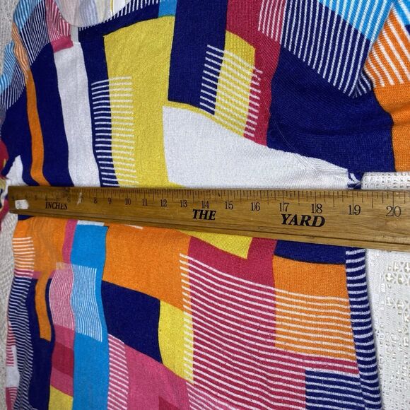 JOSEPH A Tunic Sweater Geometric Colorblock Lightweight Artsy Colorful Womens L - Picture 6 of 10